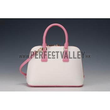 Prada Saffiano Promenade Pink and White Tote Replica