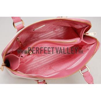 Prada Saffiano Promenade Pink and White Tote Replica