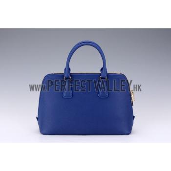 Prada Saffiano Medium Promenade Tote Dark Blue