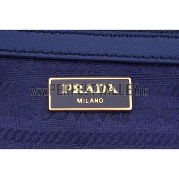 Prada Saffiano Medium Promenade Tote Dark Blue