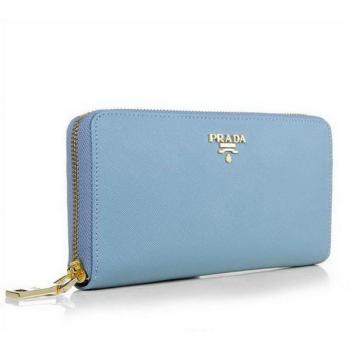 Cheap Prada  1M1136 Ladies Cow Leather Blue Bag