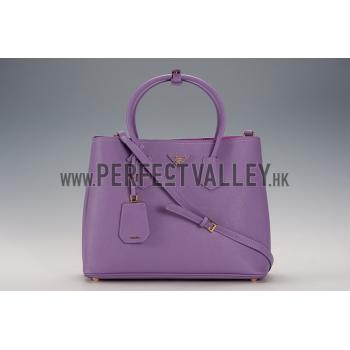 Prada Saffiano Double Tote Light Purple