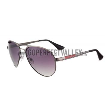 Prada Aviator Linea Rossa Logo Grey Frame Sunglasses 308225