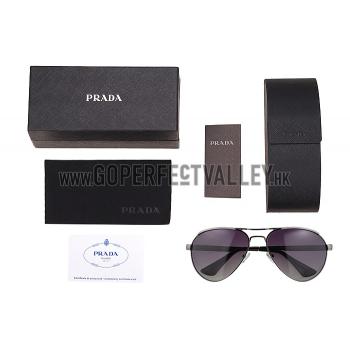 Prada Aviator Linea Rossa Logo Grey Frame Sunglasses 308225