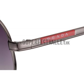 Prada Aviator Linea Rossa Logo Grey Frame Sunglasses 308225