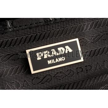 Prada Saffiano Crocodile Leather Black Bag