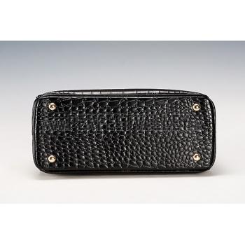 Prada Saffiano Crocodile Leather Black Bag