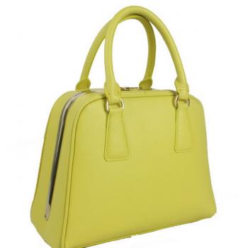 Replica Prada  0809 Handbag Cow Leather Yellow