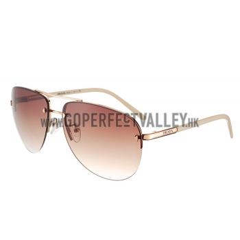 Prada Aviator Gold Frame Beige Temples Sunglasses 308227