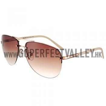 Prada Aviator Gold Frame Beige Temples Sunglasses 308227