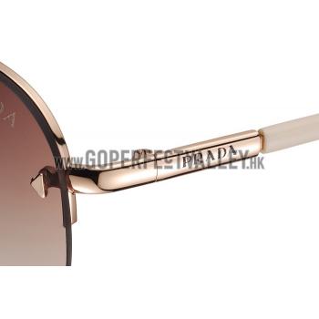 Prada Aviator Gold Frame Beige Temples Sunglasses 308227