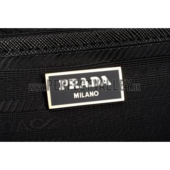 Prada Double Tote Black With Blue Python Handles 18926806