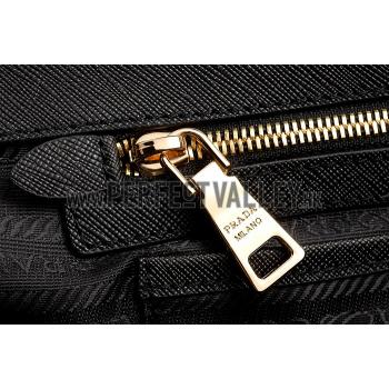 Prada Double Tote Black With Blue Python Handles 18926806