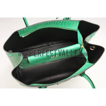 Cheap Prada Double Tote Crocodile Leather Bag Green