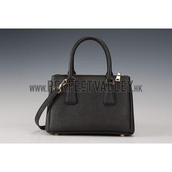 Prada Saffiano Mini Double Zip Tote Black