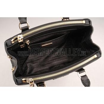 Prada Saffiano Mini Double Zip Tote Black