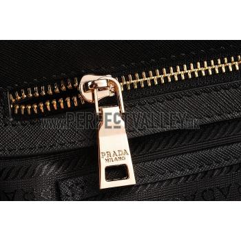 Prada Saffiano Mini Double Zip Tote Black