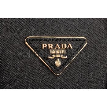 Prada Saffiano Mini Double Zip Tote Black