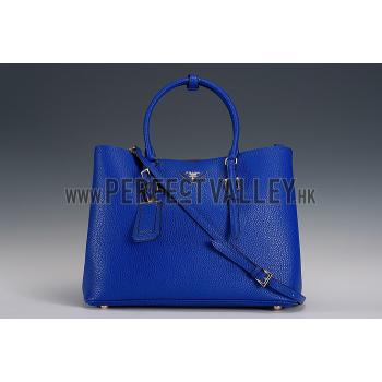 Prada Saffiano Soft Double Bag Blue Replica