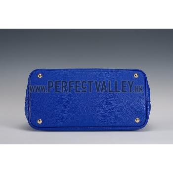 Prada Saffiano Soft Double Bag Blue Replica