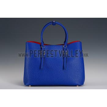 Prada Saffiano Soft Double Bag Blue Replica