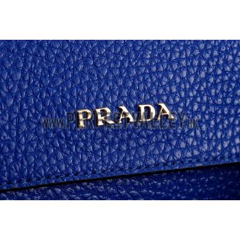 Prada Saffiano Soft Double Bag Blue Replica