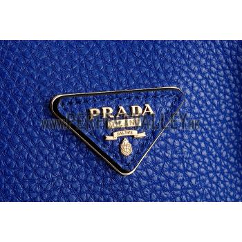 Prada Saffiano Soft Double Bag Blue Replica