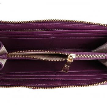 Prada  1M1142 Wallet Cow Leather Purple