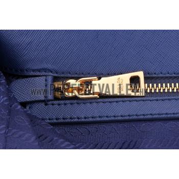 Prada Medium Saffiano Lux  Handle Dark Blue Replica