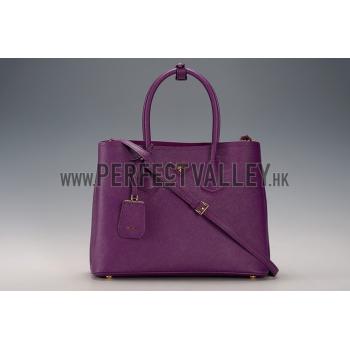 Cheap Prada Saffiano Double Tote Purple