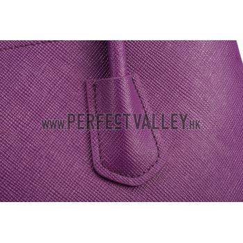 Cheap Prada Saffiano Double Tote Purple