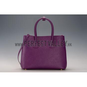 Cheap Prada Saffiano Double Tote Purple