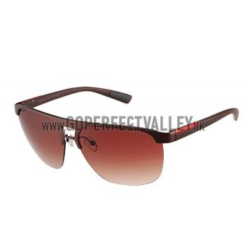 Prada Sporty Square Brown Frame Linea Rossa Logo Sunglasses 308310