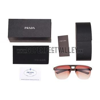 Prada Sporty Square Brown Frame Linea Rossa Logo Sunglasses 308310