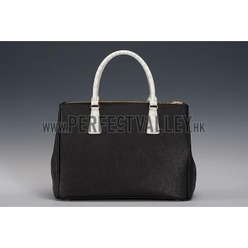 Prada Double Tote Black With White Python Handles 18926810