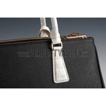 Prada Double Tote Black With White Python Handles 18926810