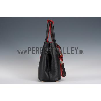 Replica Prada Double Tote Black And Red Interior  18926820