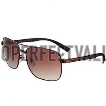 Prada Square Linea Rossa Logo Brown Frame Sunglasses 308219