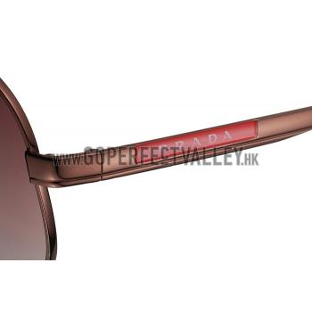 Prada Aviator Linea Rossa Logo Brown Frame Sunglasses 308223