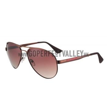 Prada Aviator Linea Rossa Logo Brown Frame Sunglasses 308223