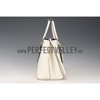 Prada Saffiano Double Tote White