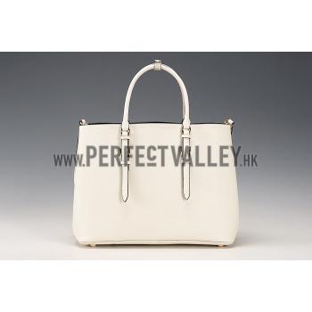 Prada Saffiano Double Tote White