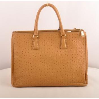 Prada  16625L Ladies Ostrich Skin Apricot Bag