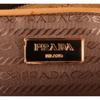 Prada  16625L Ladies Ostrich Skin Apricot Bag