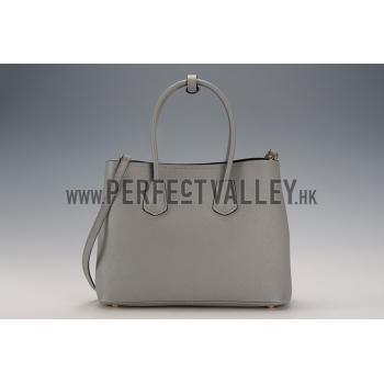 Prada Saffiano Double Tote Grey