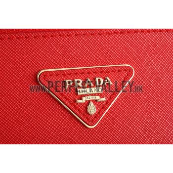 Prada Double Tote Red With Blue Python Handles 18926808