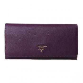 Prada  1M1137 Wallet Cow Leather Purple