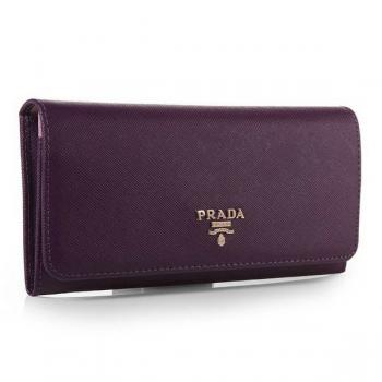 Prada  1M1137 Wallet Cow Leather Purple