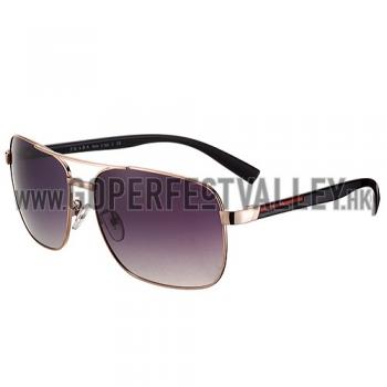 Prada Square Linea Rossa Logo Gold Frame Sunglasses 308220