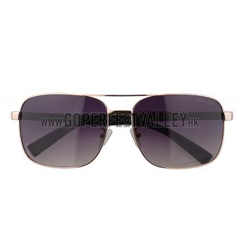 Prada Square Linea Rossa Logo Gold Frame Sunglasses 308220